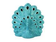 Urban Trends 14009 Ceramic Peacock Open Tail Turquoise