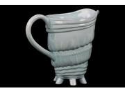 Urban Trends 73067 Ceramic Conch Seashell Pitcher Gloss Light Cyan