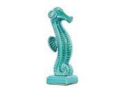Urban Trends Ceramic Seahorse on Base Large Gloss Turquoise