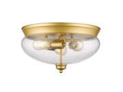 Z Lite 3 Light Flush Mount Satin Gold 722F3 SG NEW