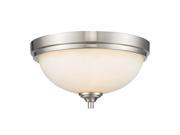 Z Lite 2 Light Flush Mount Light Brushed Nickel 435F2 BN NEW