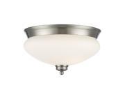 Z Lite 2 Light Flush Mount Brushed Nickel 721F2 BN NEW