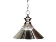 1 Light Pendant Clear Ribbed Glass and Metal Brushed Nickel 100701BN RBN