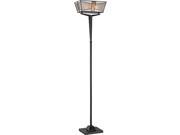 Quoizel Lighting MCAL9470IB Alistar Two Light Portable Torchiere Imperial Bronze Finish with Amber Smoke Glass