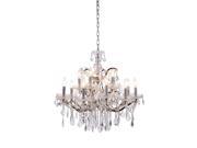 Elegant Lighting 1138 Elena Collection Pendant Lamp D 30in H 28in Lt 15 Polished Nickel Finish Royal Cut Crystal Clear 1138D30PN RC