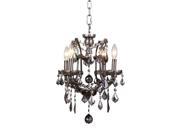 Elegant Lighting 1138 Elena Collection Pendant Lamp D 13in H 15.5in Lt 4 Raw Steel Finish Royal Cut Silver Shade Grey 1138D13RS SS RC