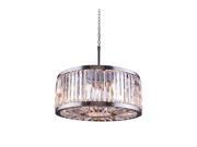 Elegant Lighting 1203 Chelsea Collection Pendent lamp D 28in H 15.5in Lt 8 Polished nickel Finish Royal Cut Crystals 1203D28PN RC
