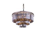 Elegant Lighting 1201 Sydney Collection Pendent lamp D 26in H 20.5in Lt Polished nickel Finish Royal Cut Silver Shade Crystals 1201D26PN SS RC