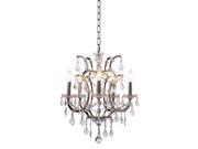 Elegant Lighting 1138 Elena Collection Pendant Lamp D 18in H 22in Lt 5 Polished Nickel Finish Royal Cut Crystal Clear 1138D18PN RC
