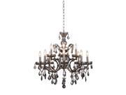 Elegant Lighting 1138 Elena Collection Pendant Lamp D 26in H 25.5in Lt 12 Raw Steel Finish Royal Cut Silver Shade Grey 1138D26RS SS RC