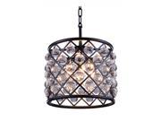 Elegant Lighting 1204 Madison Collection Pendent lamp D 14in H 13in Lt 3 Mocha Brown Finish Royal Cut Crystals 1204D14MB RC