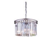 Elegant Lighting 1208 Sydney Collection Pendent lamp D 16in H 10.5in Lt 3 Polished nickel Finish Royal Cut Crystals 1208D16PN RC