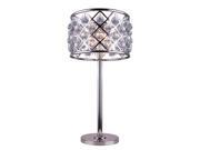 Elegant Lighting 1204 Madison Collection Table Lamp D 15.5in H 32in Lt 3 Polished nickel Finish Royal Cut Crystals 1204TL15PN RC