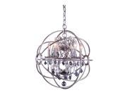 Elegant Lighting 1130 Geneva Collection Pendent lamp D 20in H 23in Lt 5 Polished nickel Finish Royal Cut Silver Shade Crystals 1130D20PN SS RC