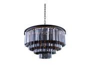 Elegant Lighting 1201 Sydney Collection Pendent lamp D 32in H 23.5in Lt Mocha Brown Finish Royal Cut Silver Shade Crystals 1201D32MB SS RC