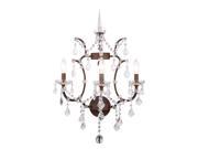 Elegant Lighting 1138 Elena Collection Wall Sconce D 17in H 22in Lt 3 Rustic Intent Finish Royal Cut Crystal Clear 1138W17RI RC
