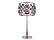 Elegant Lighting 1206 Madison Collection Table Lamp D 15.5in H 32in Lt 3 Polished nickel Finish Royal Cut Silver Shade Crystals 1206TL15PN SS RC