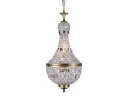 Elegant Lighting 1209 Stella Collection Pendant Lamp D 17.5in H 37in Lt 6 French Gold Finish Royal Cut Crystal Clear 1209D17FG RC