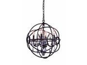 Elegant Lighting 1130 Geneva Collection Pendent lamp D 17in H 19.5in Lt 4 Dark Bronze Finish Royal Cut Silver Shade Crystals 1130D17DB SS RC