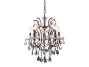 Elegant Lighting 1138 Elena Collection Pendant Lamp D 18in H 22in Lt 5 Rustic Intent Finish Royal Cut Silver Shade Grey 1138D18RI SS RC