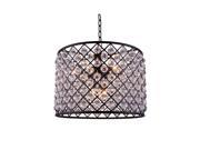 Elegant Lighting 1204 Madison Collection Pendent lamp D 27.5in H 21in Lt 8 Mocha Brown Finish Royal Cut Crystals 1204D27MB RC