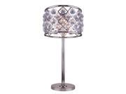 Elegant Lighting 1206 Madison Collection Table Lamp D 15.5in H 32in Lt 3 Polished nickel Finish Royal Cut Crystals 1206TL15PN RC