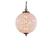 Elegant Lighting 1205 Olivia Collection Pendent lamp D 17.5in H 25.5in Lt 3 French Gold Finish Royal Cut Crystals 1205D18FG RC