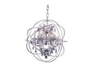 Elegant Lighting 1130 Geneva Collection Pendent lamp D 25in H 27.5in Lt Polished nickel Finish Royal Cut Silver Shade Crystals 1130D25PN SS RC