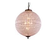 Elegant Lighting 1205 Olivia Collection Pendent lamp D 24.5in H 33.5in Lt 5 French Gold Finish Royal Cut Crystals 1205D24FG RC