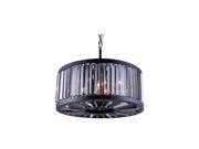 Elegant Lighting 1203 Chelsea Collection Pendent lamp D 28in H 15.5in Lt 8 Mocha Brown Finish Royal Cut Silver Shade Crystals 1203D28MB SS RC
