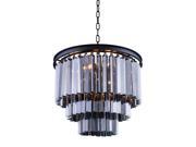 Elegant Lighting 1201 Sydney Collection Pendent lamp D 20in H 20.5in Lt Mocha Brown Finish Royal Cut Silver Shade Crystals 1201D20MB SS RC