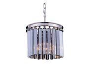Elegant Lighting 1208 Sydney Collection Pendent lamp D 12in H 13in Lt 3 Polished nickel Finish Royal Cut Silver Shade Crystals 1208D12PN SS RC