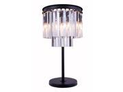 Elegant Lighting 1201 Sydney Collection Table Lamp D 14in H 26in Lt 3 Mocha Brown Finish Royal Cut Crystals 1201TL14MB RC