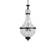 Elegant Lighting 1209 Stella Collection Pendant Lamp D 17.5in H 37in Lt 6 Dark Bronze Finish Royal Cut Crystal Clear 1209D17DB RC