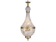 Elegant Lighting 1209 Stella Collection Pendant Lamp D 13.5in H 30in Lt 6 French Gold Finish Royal Cut Crystal Clear 1209D13FG RC