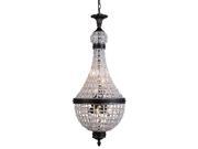 Elegant Lighting 1209 Stella Collection Pendant Lamp D 13.5in H 30in Lt 6 Dark Bronze Finish Royal Cut Crystal Clear 1209D13DB RC