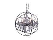 Elegant Lighting 1130 Geneva Collection Pendent lamp D 32in H 34.5in Lt Dark Bronze Finish Royal Cut Silver Shade Crystals 1130D32DB SS RC