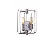 Elegant Lighting 1454 Lewis Collection Wall Lamp W 10in H 13in E 6in Lt 2 Polished Nickel Finish 1454W10PN