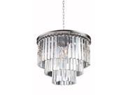 Elegant Lighting 1201 Sydney Collection Pendent lamp D 20in H 20.5in Lt 6 Polished nickel Finish Royal Cut Crystals 1201D20PN RC