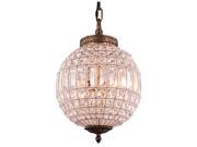 Elegant Lighting 1205 Olivia Collection Pendent lamp D 12in H 18.5in Lt 1 French Gold Finish Royal Cut Crystals 1205D12FG RC