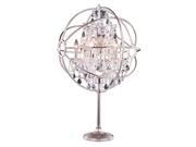 Elegant Lighting 1130 Geneva Collection Table Lamp D 22in H 34in Lt 6 Polished nickel Finish Royal Cut Crystals 1130TL21PN RC
