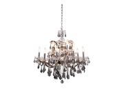 Elegant Lighting 1138 Elena Collection Pendant Lamp D 30in H 28in Lt 15 Polished Nickel Finish Royal Cut Silver Shade Grey 1138D30PN SS RC