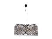Elegant Lighting 1214 Madison Collection Pendant Lamp D 43.5in H 18.25in Lt 10 Mocha Brown Finish Royal Cut Crystal Clear 1214G43MB RC