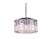 Elegant Lighting 1208 Sydney Collection Pendent lamp D 31.5in H 13.5in Lt 8 Polished nickel Finish Royal Cut Crystals 1208D31PN RC