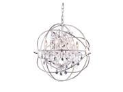 Elegant Lighting 1130 Geneva Collection Pendent lamp D 25in H 27.5in Lt 6 Polished nickel Finish Royal Cut Crystals 1130D25PN RC