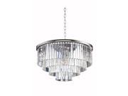 Elegant Lighting 1201 Sydney Collection Pendent lamp D 32in H 23.5in Lt 8 Polished nickel Finish Royal Cut Crystals 1201D32PN RC