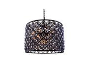 Elegant Lighting 1206 Madison Collection Pendent lamp D 27.5in H 21in Lt 8 Mocha Brown Finish Royal Cut Silver Shade Crystals 1206D27MB SS RC