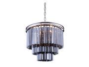 Elegant Lighting 1201 Sydney Collection Pendent lamp D 20in H 20.5in Lt Polished nickel Finish Royal Cut Silver Shade Crystals 1201D20PN SS RC