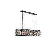 Elegant Lighting 1216 Madison Collection Pendant Lamp L 50in W 13in H 15in Lt 7 Mocha Brown Finish Royal Cut Crystal Clear 1216G50MB RC