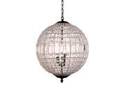 Elegant Lighting 1205 Olivia Collection Pendant Lamp D 24in H 33.5in Lt 5 Dark Bronze Finish Royal Cut Crystal Clear 1205D24DB RC